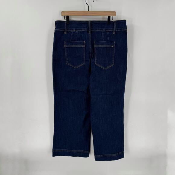 Boutique Mica High Rise Wide Leg Cropped Jeans Dark Wash Women’s 16W Approx - Picture 2 of 7